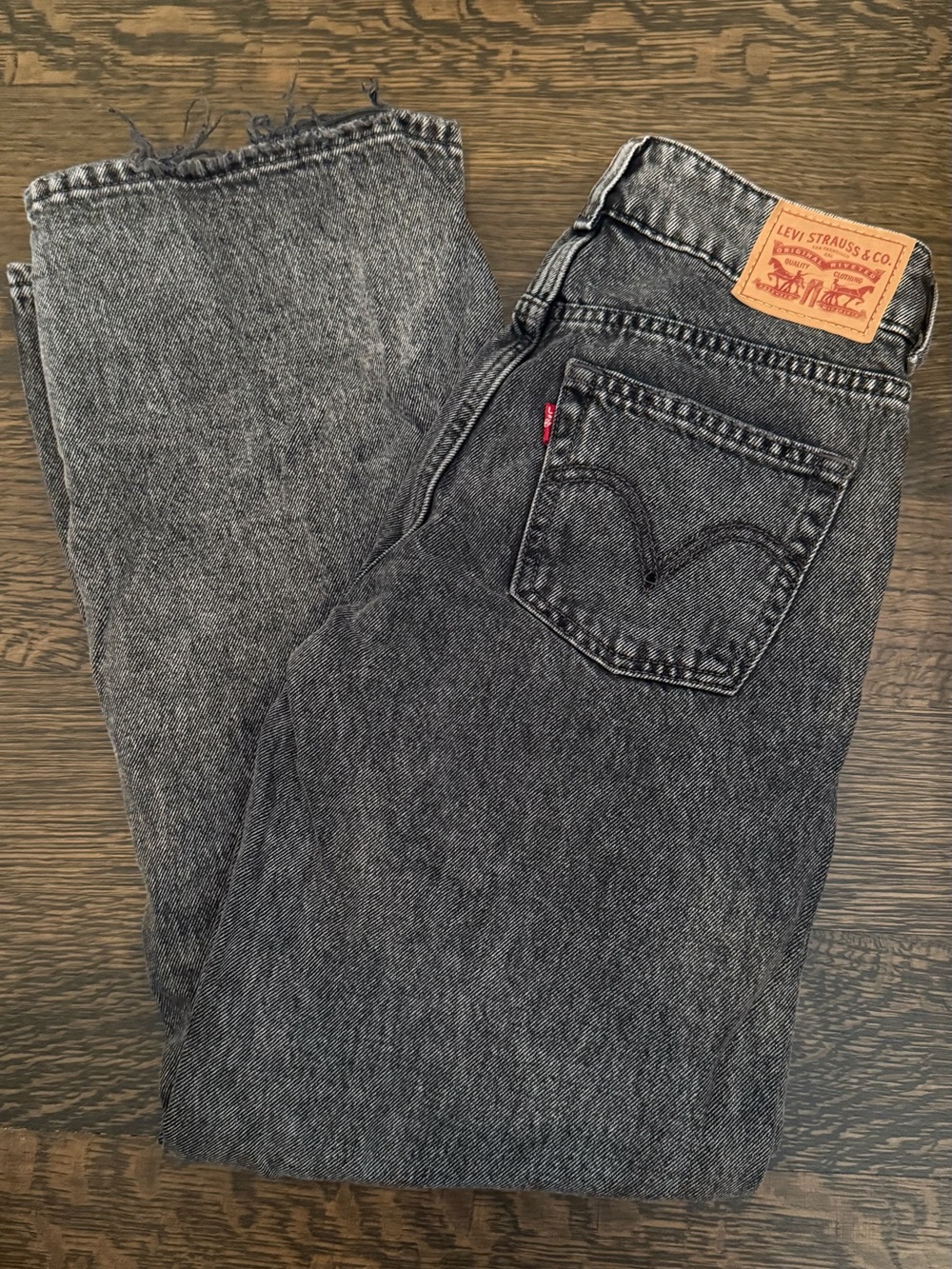 Levi's women’s grey/black wash “Superlow” waist jeans